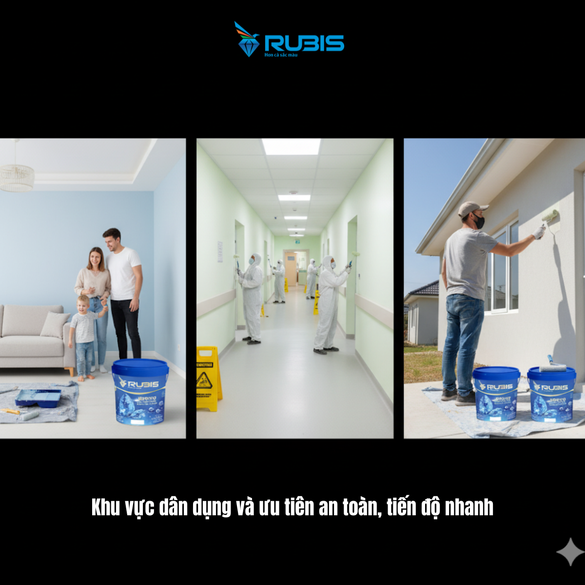 khu vực dân dụng dùng sơn gốc nước