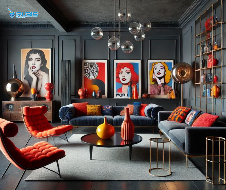 xu hướng thiết kế nội thất 2026 với phối cảnh Maximalism