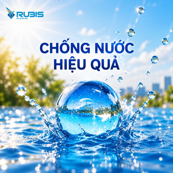 Hình minh họa giọt nước trên bề mặt nước thể hiện khả năng chống nước và bảo vệ công trình của sơn chống thấm sân thượng