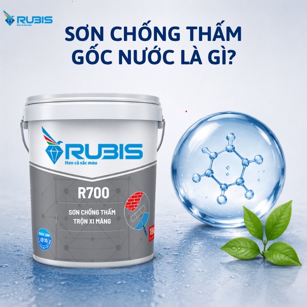 Sơn chống thấm gốc nước là loại vật liệu chống thấm sử dụng nước làm dung môi, tạo lớp bảo vệ giúp ngăn nước thấm vào tường và bê tông.