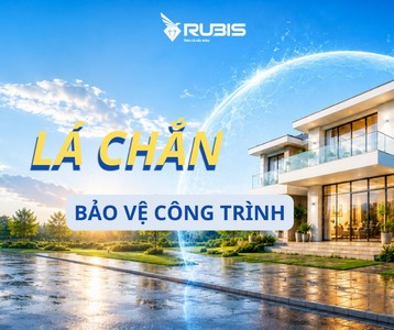 Màng sơn chống thấm ngoài trời Rubis hoạt động như một lá chắn ánh sáng bảo vệ công trình biệt thự khỏi nước mưa.