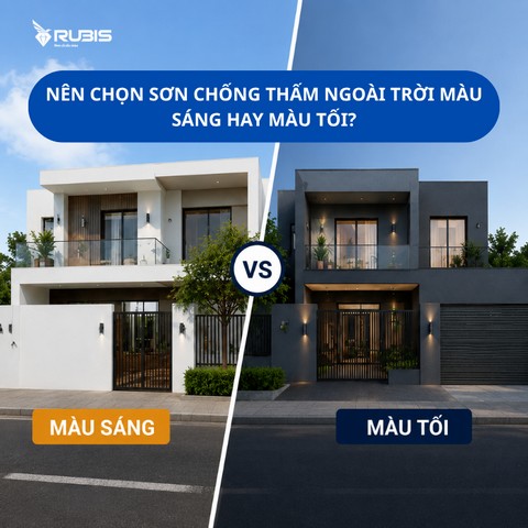Nên chọn sơn chống thấm ngoài trời màu sáng hay màu tối, so sánh khả năng chống nóng, thẩm mỹ và độ bền cho mặt tiền nhà