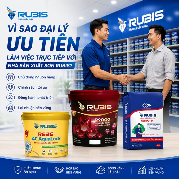 Nhà sản xuất sơn Rubis hợp tác cùng đại lý, giới thiệu sản phẩm sơn và chính sách hỗ trợ đối tác.